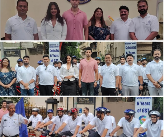 Landmark cyclothon to mark 7th year of GST, flagged off by Rupali Suri, Shivam Dube, IRS officers Dr Prashant Chauhan,  Kamaljit Kamal,  Madhukar Kumar, Shibi Singh