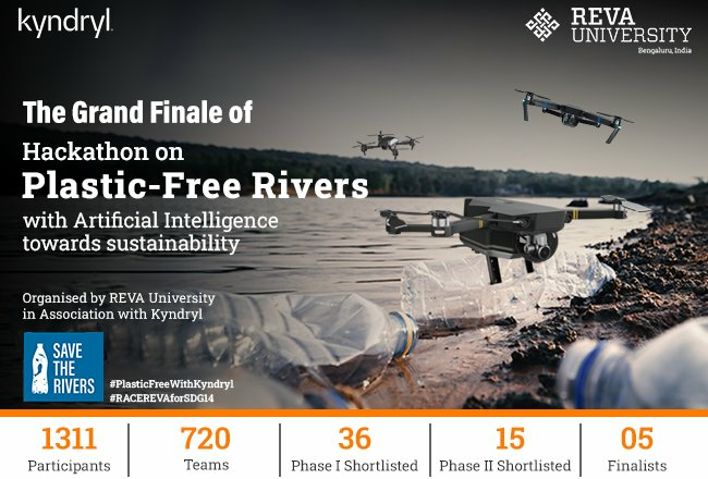 The Grand Finale of “Hackathon on Plastic-Free Rivers with AI” organised by REVA University in Association with Kyndryl on September 8th, 2023