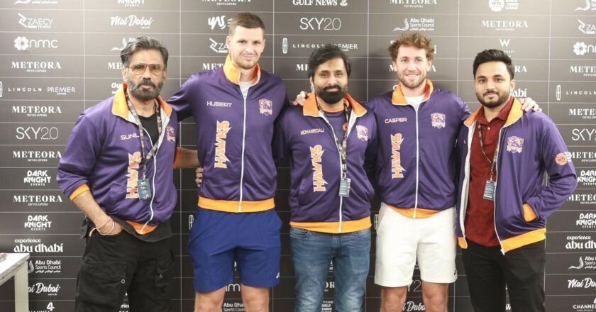 Suniel Shetty, Brand Ambassador for Toyam Sports Limited, Cheers On ‘TSL Hawks’ in Abu Dhabi.