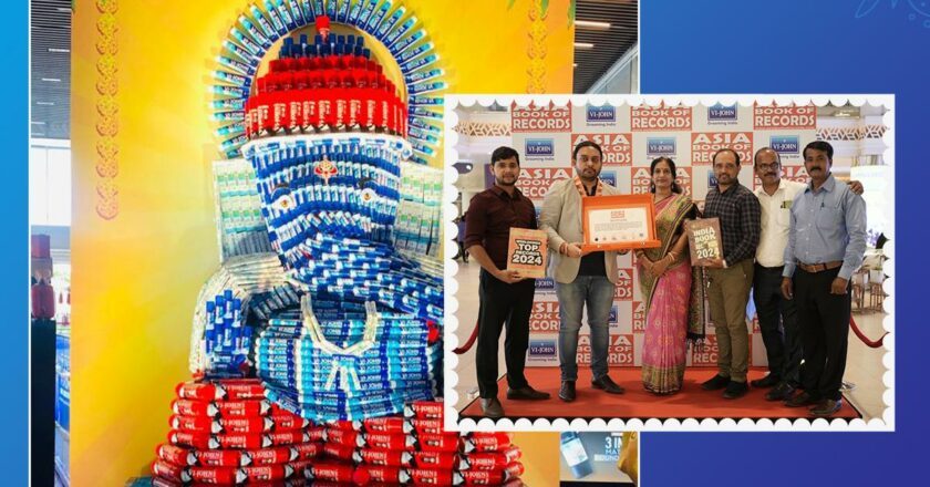 VI John India Unveils  Asia’s First 8-Foot Ganpati Made from Shaving Cream and Foam