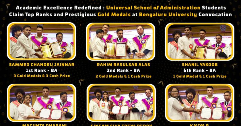 Universal School of Administration Sweeps Top 10 BA Ranks at Bangalore University’s 59th Convocation