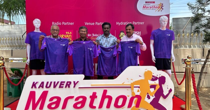 T-Shirt and Medal Unveiled for the 3rd Edition of Kauvery Marathon Nellai