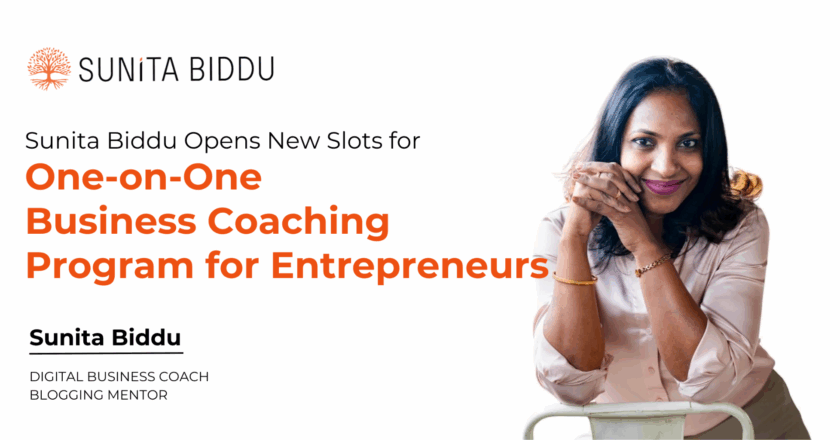 Sunita Biddu Opens Slots for One-on-One Business Coaching Program for Entrepreneurs