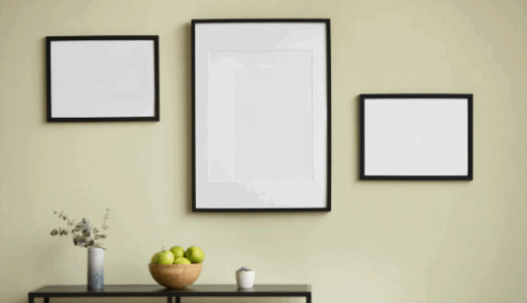 Guide to Create an Accent Wall for the Living Room with Beautiful Photo Frames